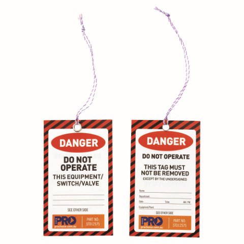 PRO SAFETY TAG ( DANGER) 125 X 75MM ( PKT OF 100) 